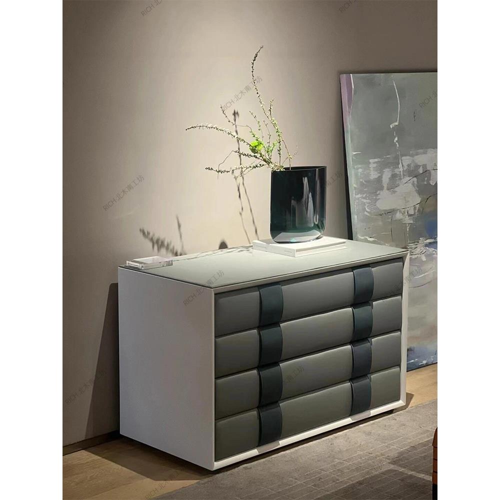 意式极简餐边柜客厅储物收纳柜北欧全实木设计师Obi边柜靠墙抽屉