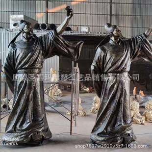 古代历史名人李白铸铜雕塑大型校园景观唐代诗人诗圣杜甫雕像厂家