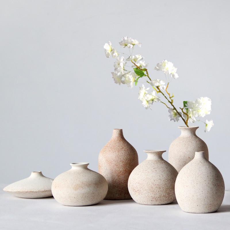 居家花瓶陶罐简约客厅复古陶器粗卧室软装创意花器工艺品饰品摆件