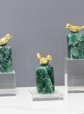 饰现代轻奢KF-M587创意黄铜工艺品摆件酒天水然晶矿石柜电视柜书