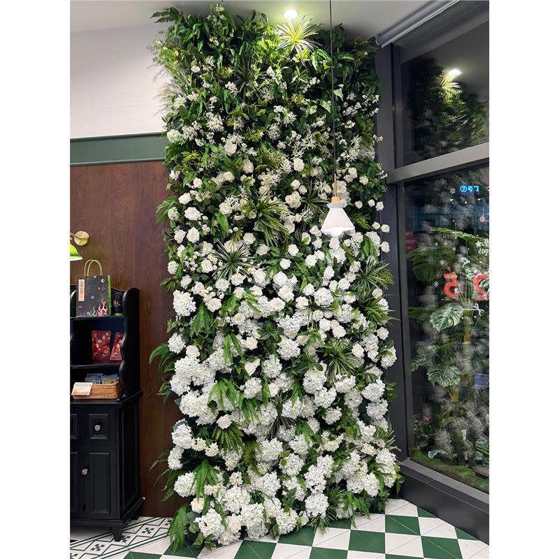 真植物花墙立体墙面绿植装饰店铺拍照打卡直播背景壁挂花卉装饰