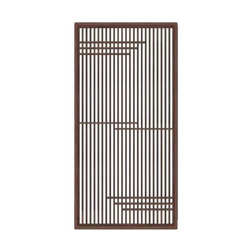 客厅入户对门玄关遮挡座屏新中式屏风隔断实木格栅镂空花格纱画客