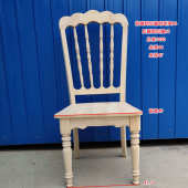 5V美式 乡村简约实木餐厅花店家用影楼拍照复古靠背复古温莎餐椅白