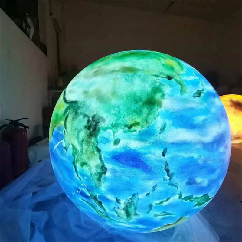 玻璃钢雕塑发光树脂摆件六大行星地球模型装饰摆件月球彩绘制作