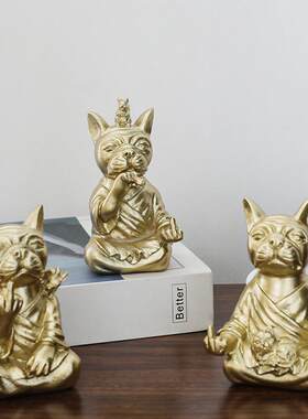 欧式创意可爱套三狗摆件树脂工艺美式乡村家居轻奢风装饰品摆设
