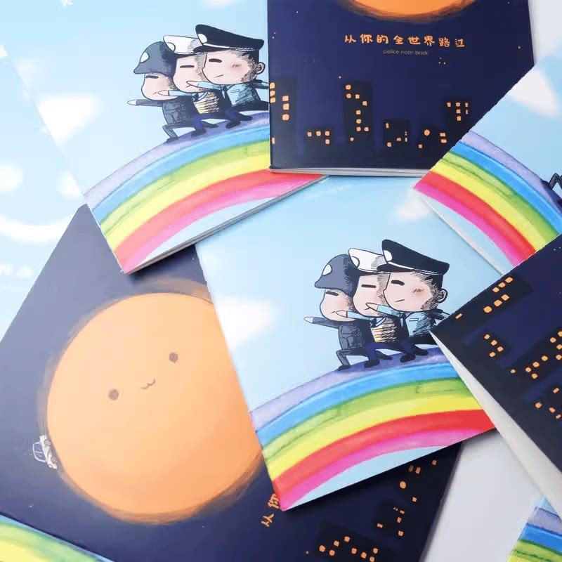 叱咤小警警察笔记本记事本小清新加厚办公用品记录本简约软抄本子