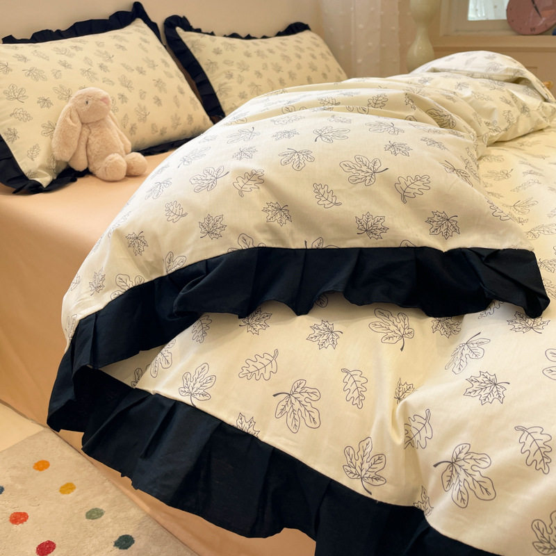 秋冬新款复古小清新花边款40支全棉纯棉轻法式亲肤舒适床品套件,床上用品,床垫/床褥/床护垫/榻榻米床垫,淘宝优惠券,粉丝福利购,淘宝优惠卷