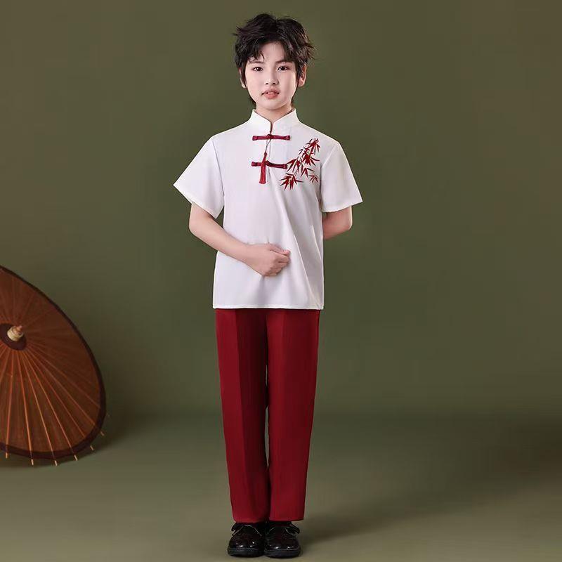 高档儿童合节表演爱中小学生服装国诗唱歌朗诵红色毕业照班级男女