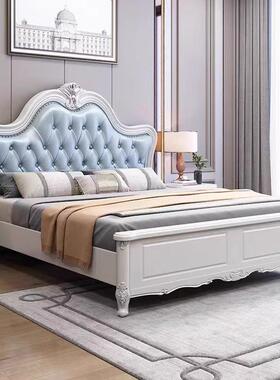 卧床大床新款豪华白色欧床头卧室床双人MKK主婚现式代简约