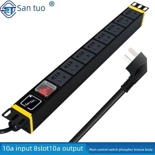 Ts.8008三陀Pdu机柜插座工业插入式金属电源8位10A带开关新国标大