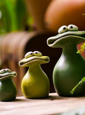 跨境亚马逊爆款商品创意树脂工艺品户外大嘴蛙花园居家桌面摆件