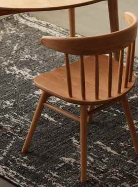 咖实木餐椅北欧简约复古餐桌椅时尚酒温休70142莎椅闲靠背椅吧啡