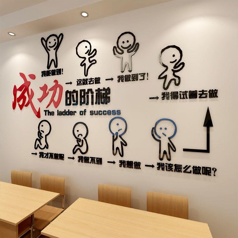 公司企业校园文化墙装饰3d亚克力字画办公室团队学校班级励志墙贴
