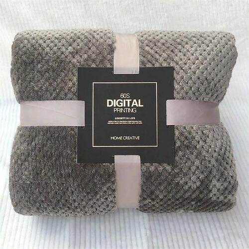 Solid Color Coral Fluff Warm Bed Sofa Blanket,