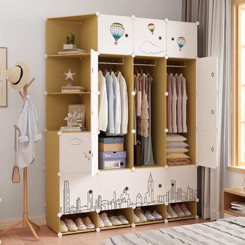布简易柜家用卧室装儿VOW童组储物收衣纳柜女生宿舍出租房用结实