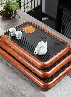 225新款小茶盘实木端10099精品高家用客厅阳台干泡水式储茶0台排