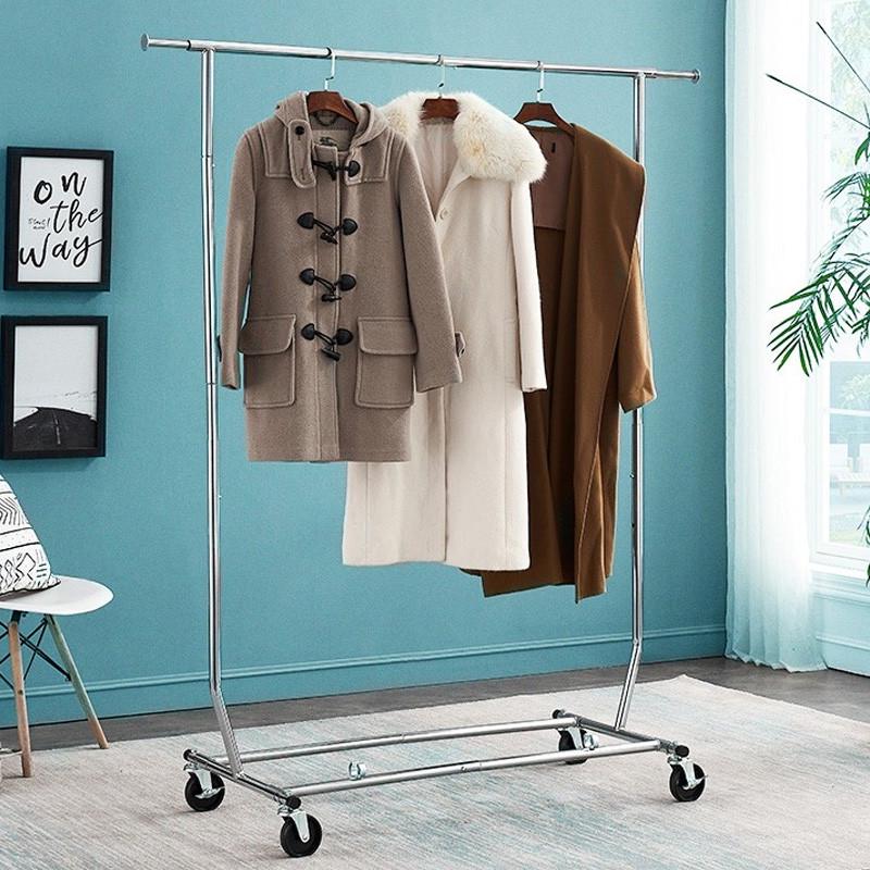 重型晾衣架服装店陈列展示简约挂衣架落地式可移动折叠衣帽架衣杆