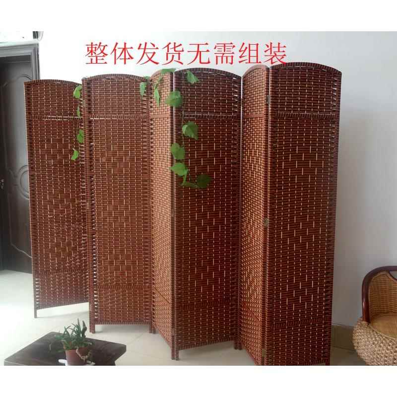 田园草编竹藤隔断玄关试衣间时尚简约客厅卧室折屏简易折叠屏风
