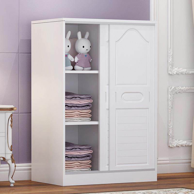 衣柜实木家用卧室小户型拉门儿童小衣橱女孩宝宝婴儿收纳柜子矮