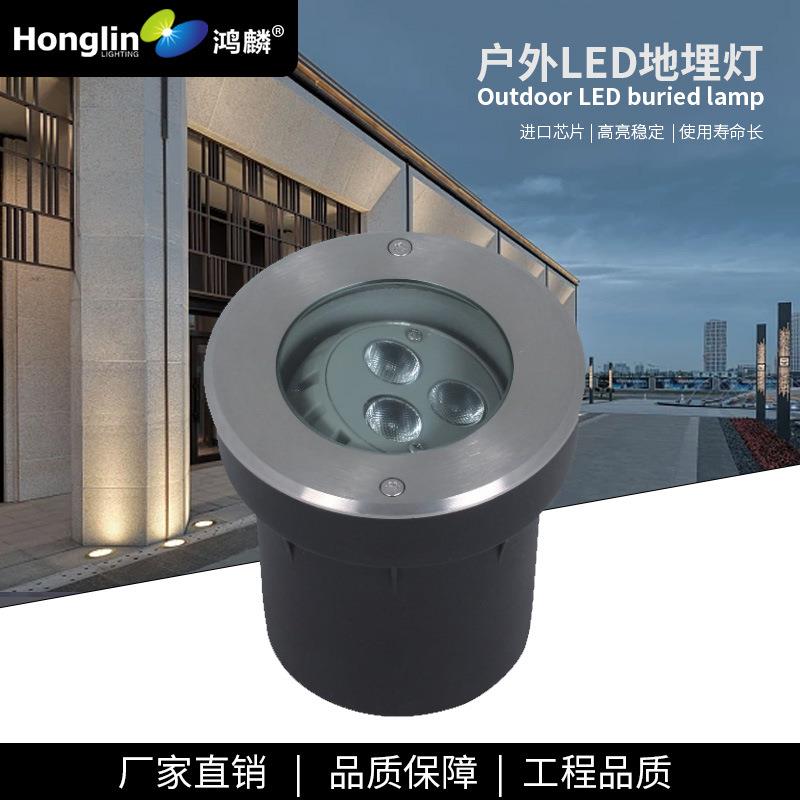 新款嵌入式可调角度24w大功率led广场地埋灯户外防水七彩圆形埋地