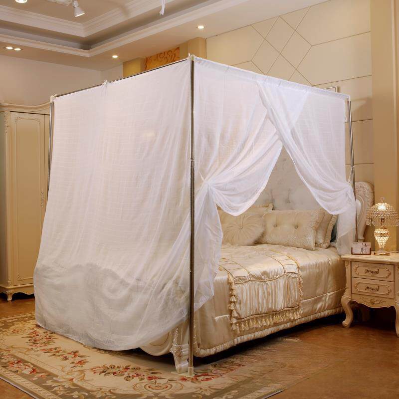 棉纱蚊帐双线加密加厚老式款传统单门防尘穿竹杆绑绳包邮