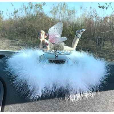 正品摆汽车摆件创意汽花车装抖饰车内天使仙子太阳能摆件网红汽车
