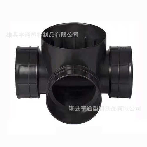 HDPE波纹管配件直通90度45度弯头正三通补心塑料检查井
