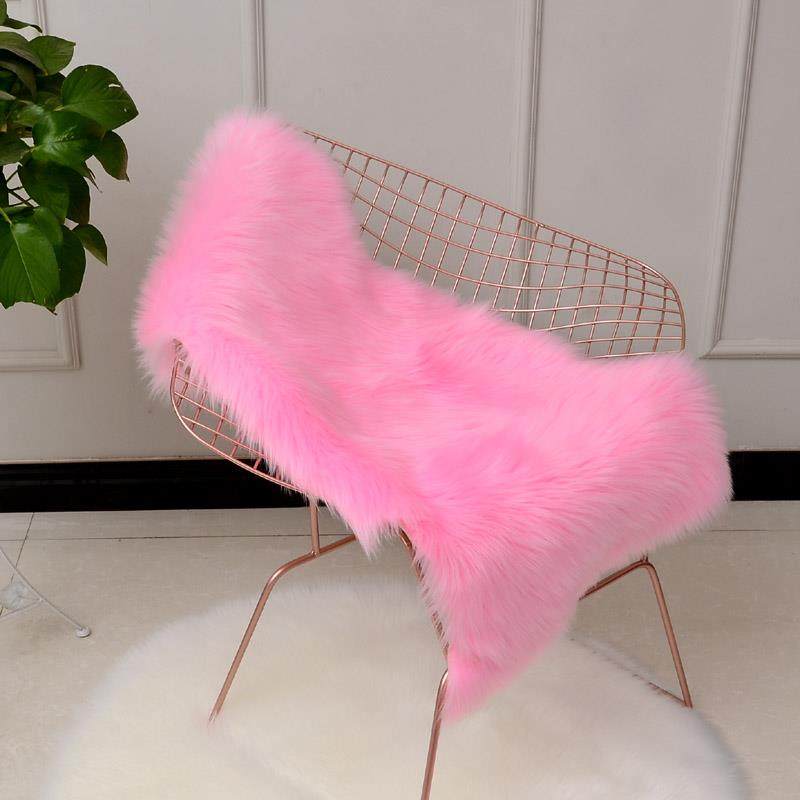 正品毛绒主播椅子装饰毯铁色镂空长椅百搭毛毯 拍照白背艺景地毯