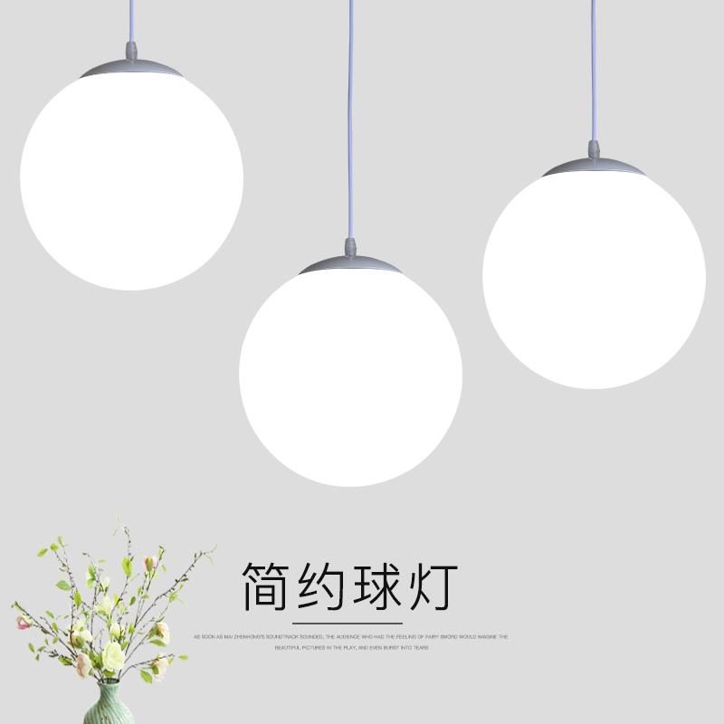 简约现代饭厅圆球吊灯单头圆形吧台服装店楼梯过道商场大型球灯