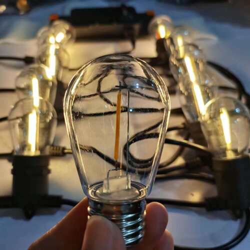 太阳能灯串户外防水E27彩灯庭院圣诞节日装饰S14串灯3瓦带USB