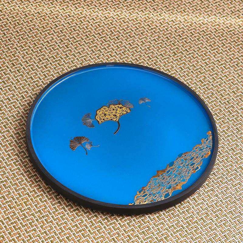 新中式茶盘干泡盘电木大漆茶台中式紫砂壶垫壶承壶托管托盘杯托