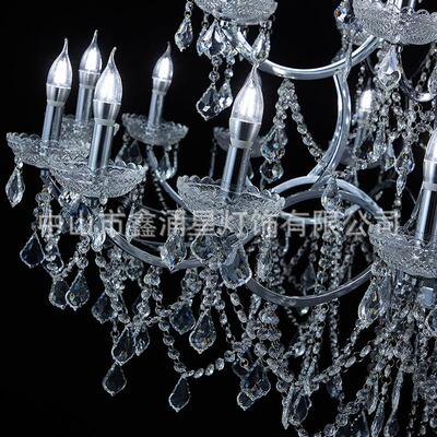 新款灯婚水晶吊灯欧式礼庆酒婚店电镀铁艺大981吊装饰道具