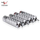 台湾杨阳 碳纤单晶铜镀铑莲花插头音频信号线RCA接头HiFi线材专用