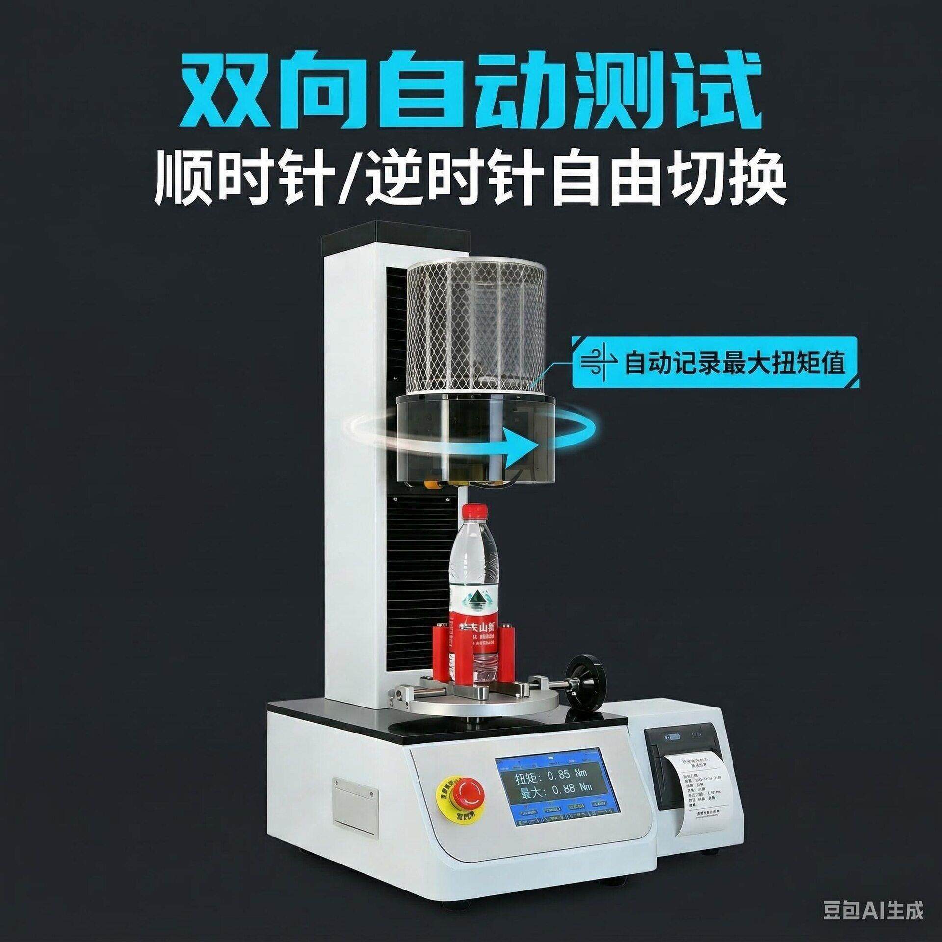 自动扭矩测试仪包装盖锁紧与开启扭矩值触屏精度权限管理打印