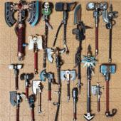 3.75可动战锤武器 18剑卫仲裁者战团军士锤斧武器 暗源战锤40K