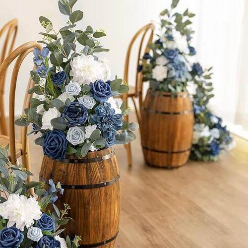 婚庆用立式造花插花(2112102人 卉件套)适于婚礼过道欢迎入口花装