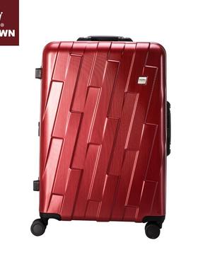 高档ROWN皇C冠铝框行李箱立体纹窄旅行5箱八轮万向轮拉杆箱18斜6