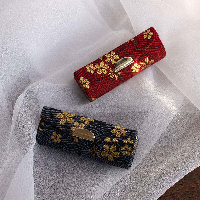 首饰礼品盒文艺复古单只口红盒子便携随身携带原创设计手工布艺礼