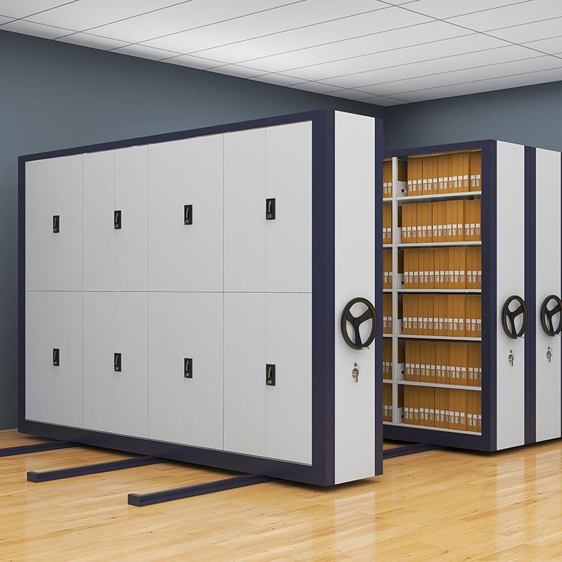 密集档密集架架室密集柜移手摇式智能案电动动钢制档案架书架移动