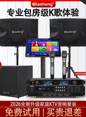 QIASHENG 家庭ktv音响套装卡拉ok唱歌全套家用k歌点歌机组合音箱