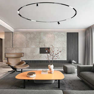 迪蓝奇圆形磁吸轨道灯嵌入式明装客厅餐厅弧形高显指预埋环型灯