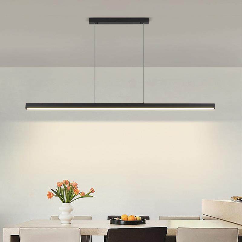 极简餐厅简一字26627长条吊灯现代约护眼茶室办公桌饭室厅吧台岛