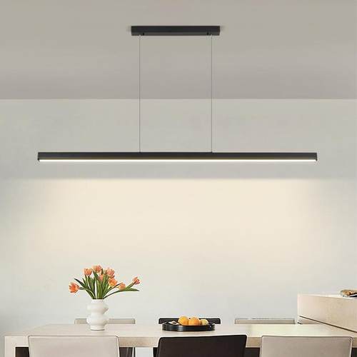 极简餐厅简一字26627长条吊灯现代约护眼茶室办公桌饭室厅吧台岛