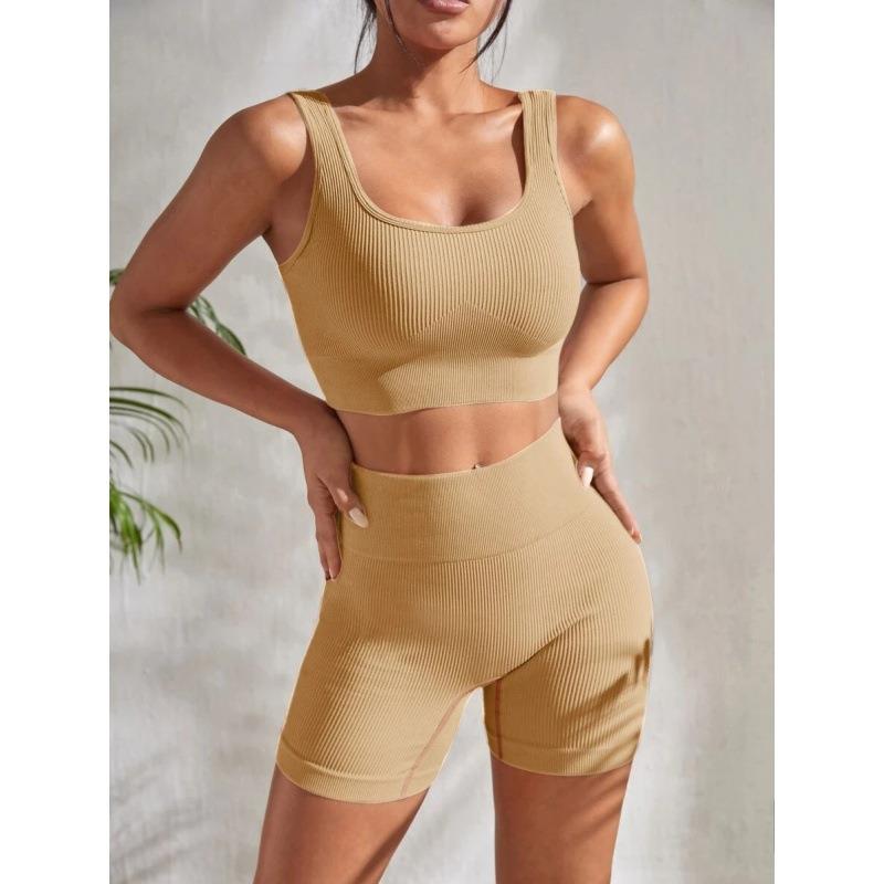 Wear Thread Moisture Solid Women Yoga Suit Sportswear High