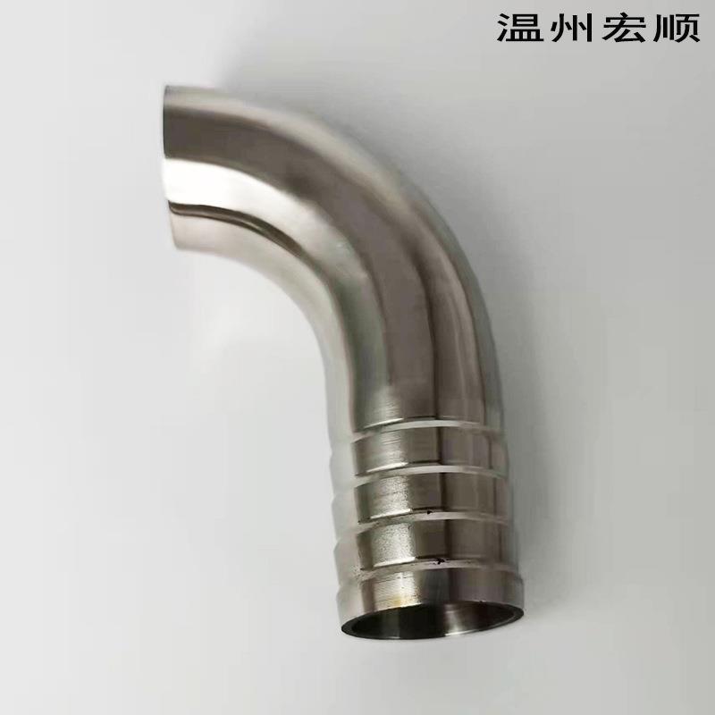 304不锈钢卫生级单头皮管接头弯头90度防滑宝塔头焊接格林水嘴