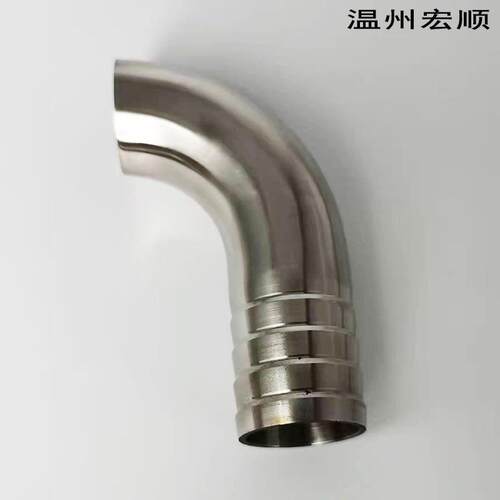 304不锈钢卫生级单头皮管接头弯头90度防滑宝塔头焊接格林水嘴