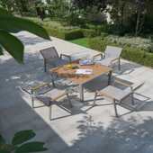 桌椅桌椅防晒庭院露台防水桌椅室外户外桌休闲铝合金花园休闲伸缩