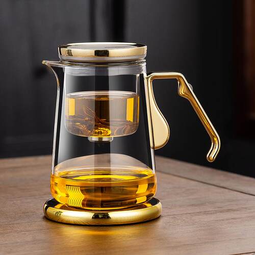 顶壶750ml新款磁吸飘逸杯家用办公茶水分离杯茶具泡茶壶耐热玻璃