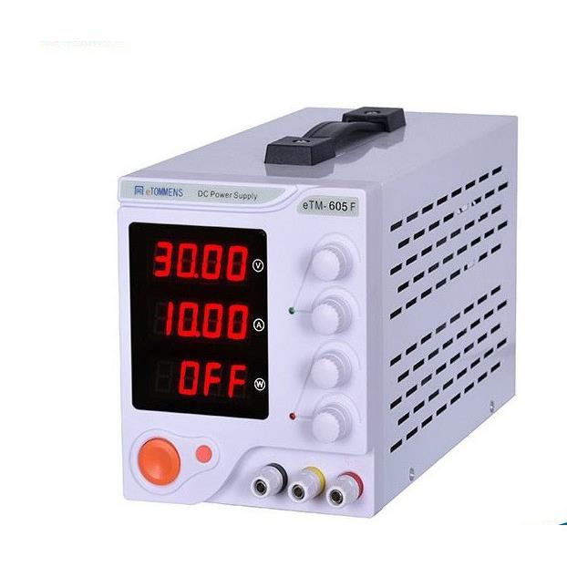 60V5A开关直流稳压电源eTM-605F四位显示0-60V0-5A