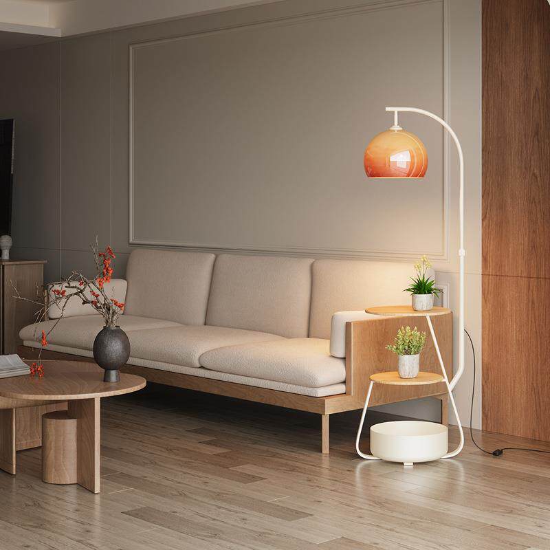 2026新款落地灯客厅高级感中古卧室柚子灯沙发旁氛围感落地灯
